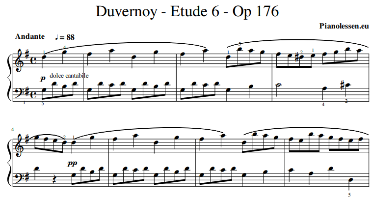 duvernoy-etude-6-voorbeeld