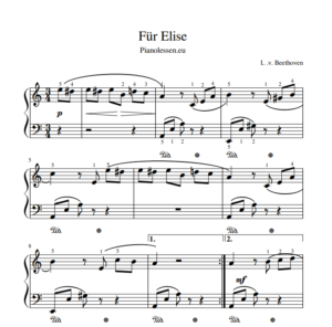PIANOWERKEN BeethovenFur Elise