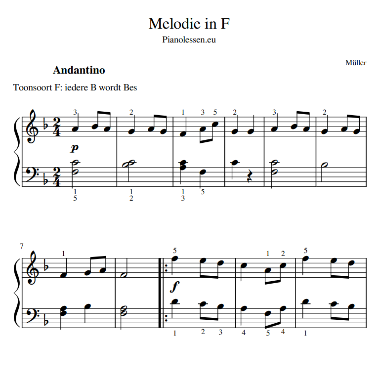 PIANOWERKEN Melodie in F