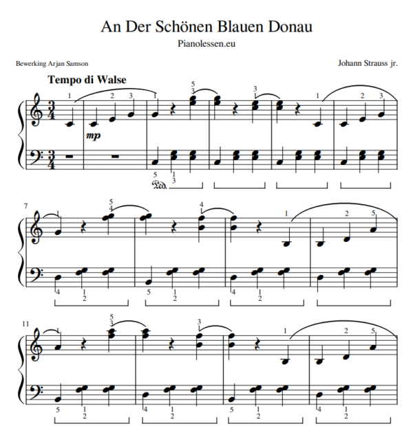 An Der Schönen Blauen Donau Bladmuziek PDF sheet