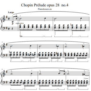 Chopin prelude op 28 no 4 bladmuziek PDF
