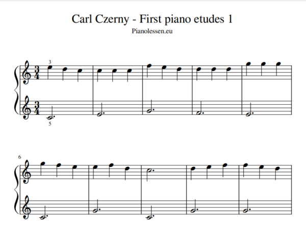 Czerny etudes voor beginners PDF