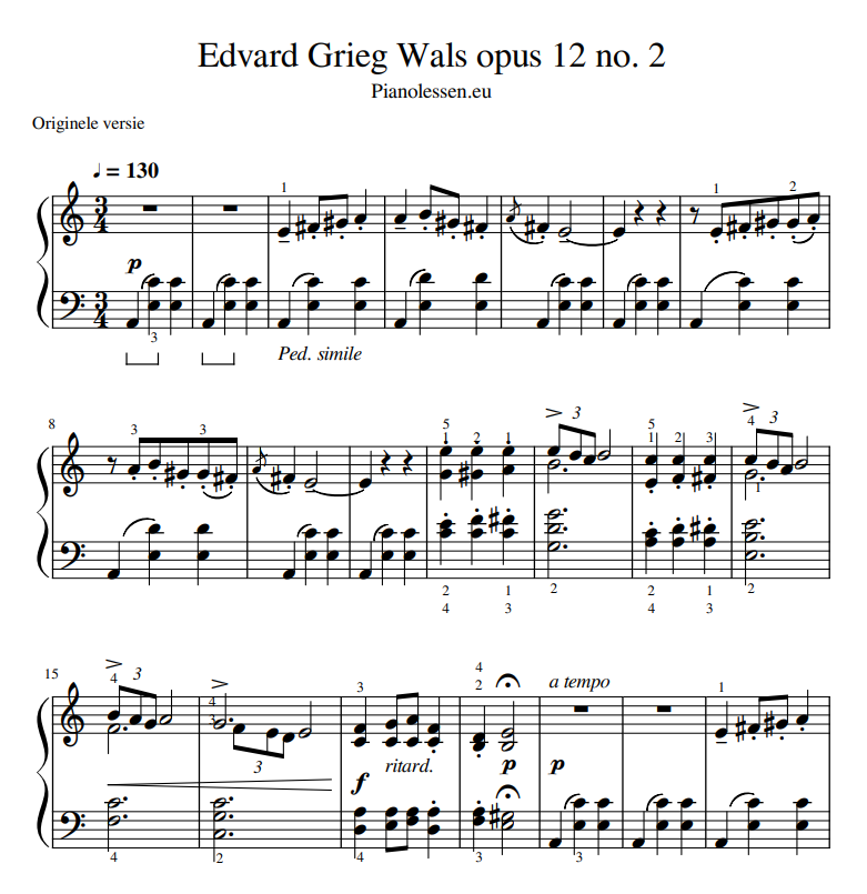 E. Grieg Wals op 12 no 2 PDF sheet