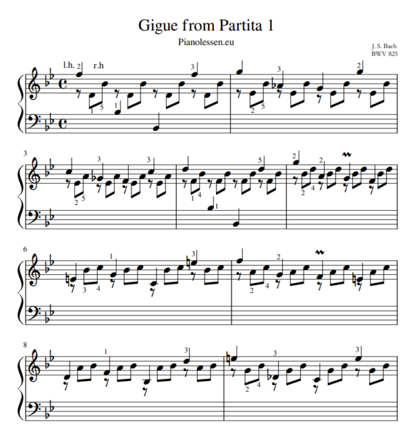 Gigue partita Bladmuziek sheet PDF
