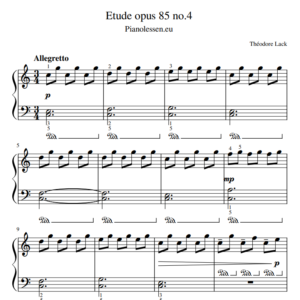Lack etude 4 Bladmuziek PDF Sheet