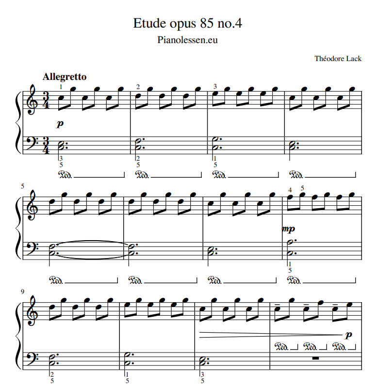 Lack etude 4 Bladmuziek PDF Sheet