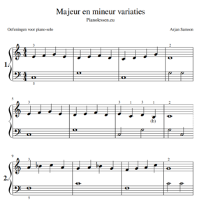 Majeur mineur variaties bladmuziek PDF