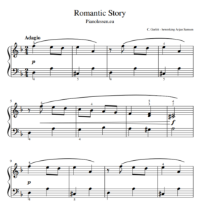 Romantic story Bladmuziek voor piano