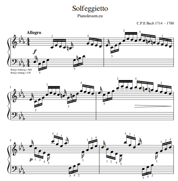 Solfeggietto bladmuziek PDF