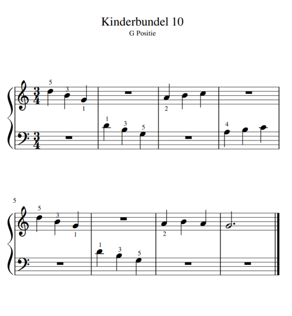 kinderen pianomuziek PDF