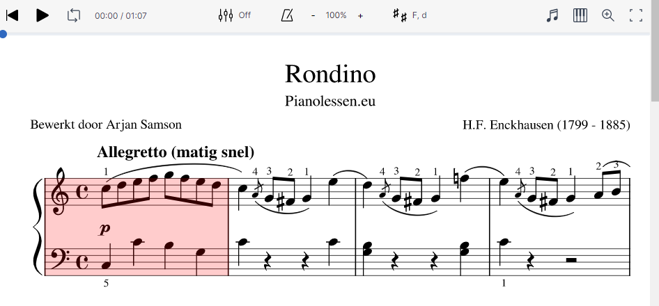 Enckhausen Rondino Meespeeltrack en PDF musicsheet