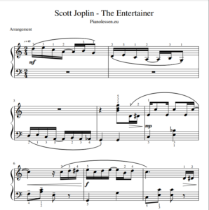 Joplin The Entertainer Bladmuziek PDF