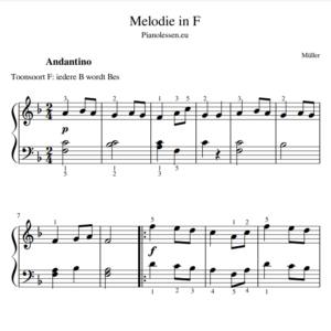 Muller melodie in F music sheet PDF