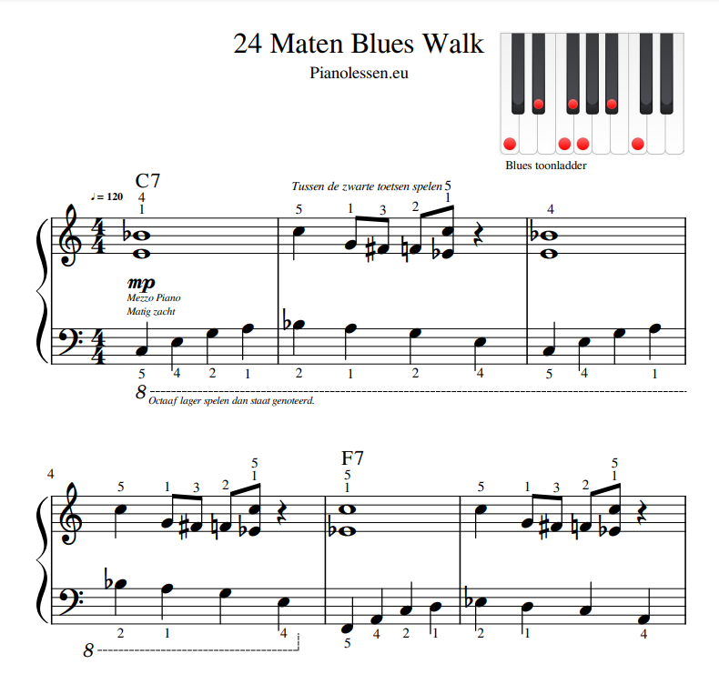 24 Maten Blues Walk Bladmuziek PDF