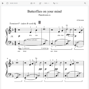 Butterflies Meespeeltrack - music sheet