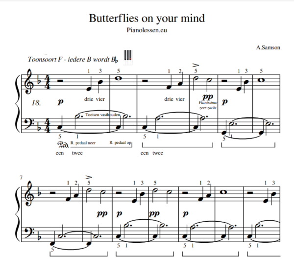 Butterflies PDF piano solo