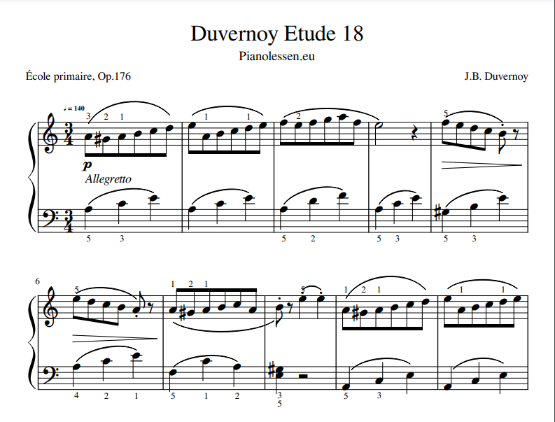 Duvernoy 18 Bladmuziek PDF