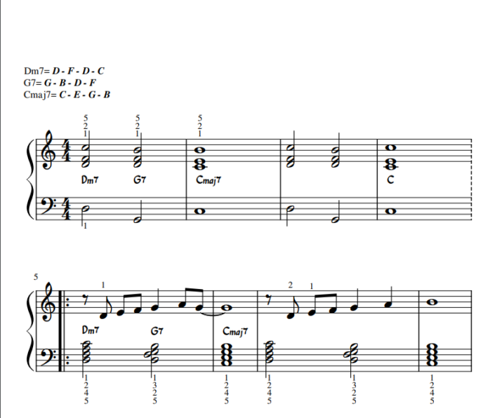 Schermafbeelding 2-5-1 Verbinding PDF Sheet | Pianolessen.eu