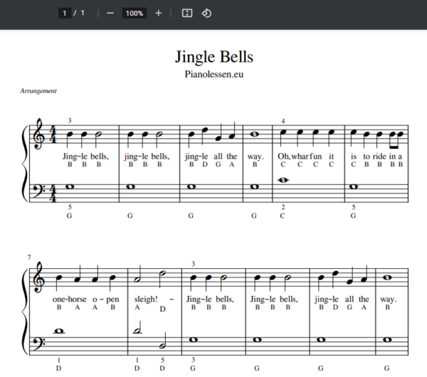 Jingle Bells PDF met letters PDF