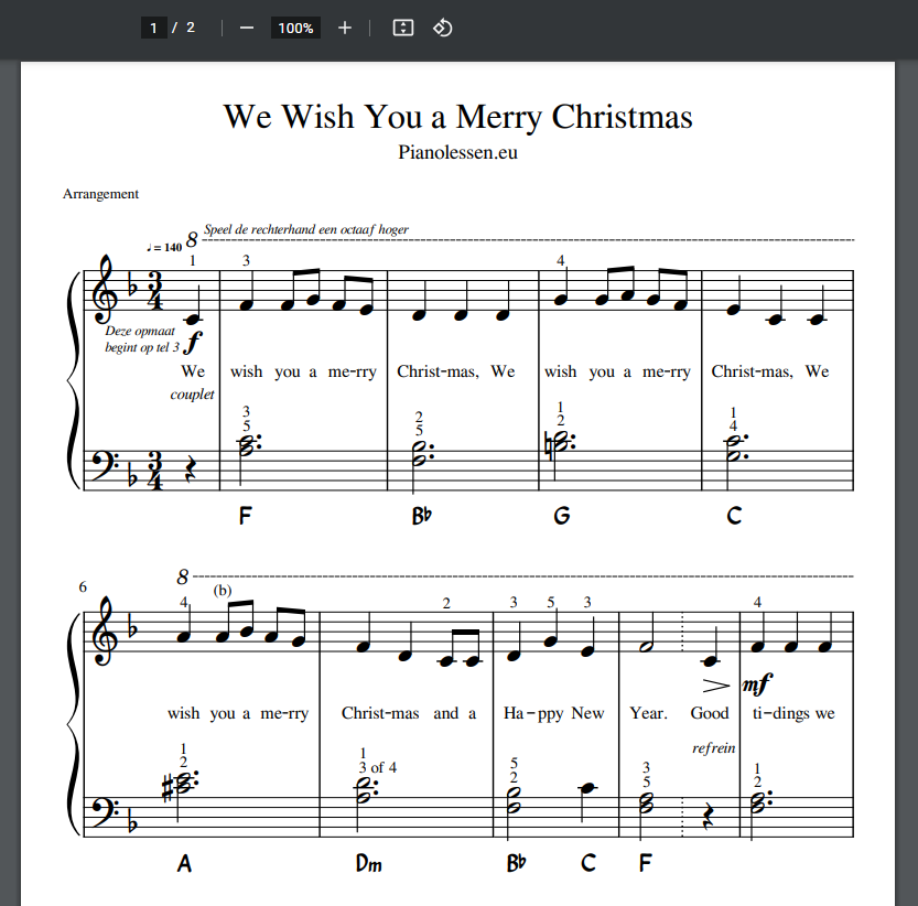 We Wish You a Merry Christmas PDF musicsheet