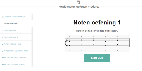 NOTEN OEFENEN MODULES