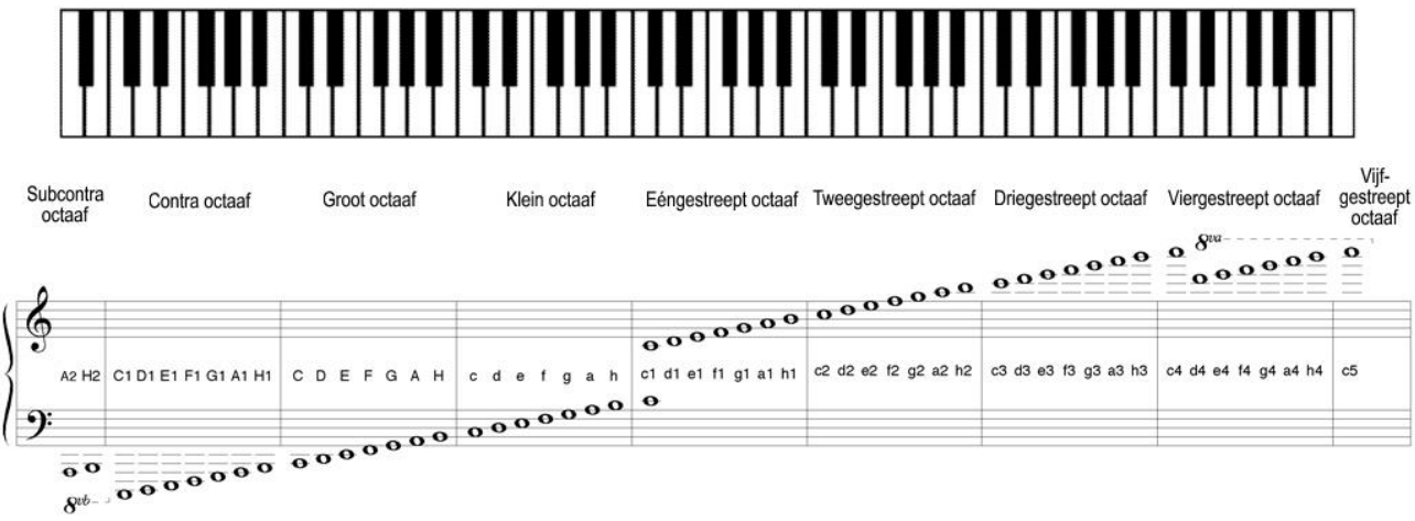 Octaven piano benaming