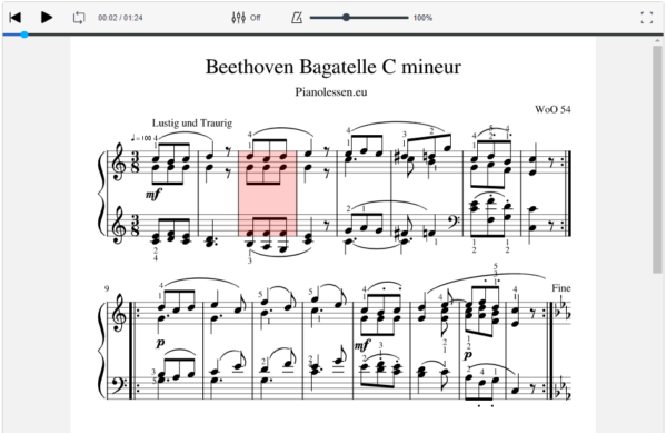 Beethoven Bagatelle C mineur Meespeeltrack