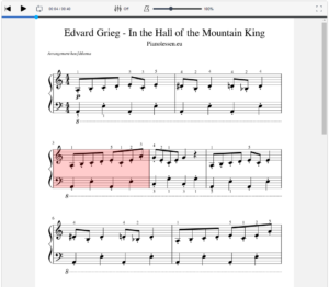 Edvard Grieg - In the Hall of the Mountain King piano PDF Meespeeltrack