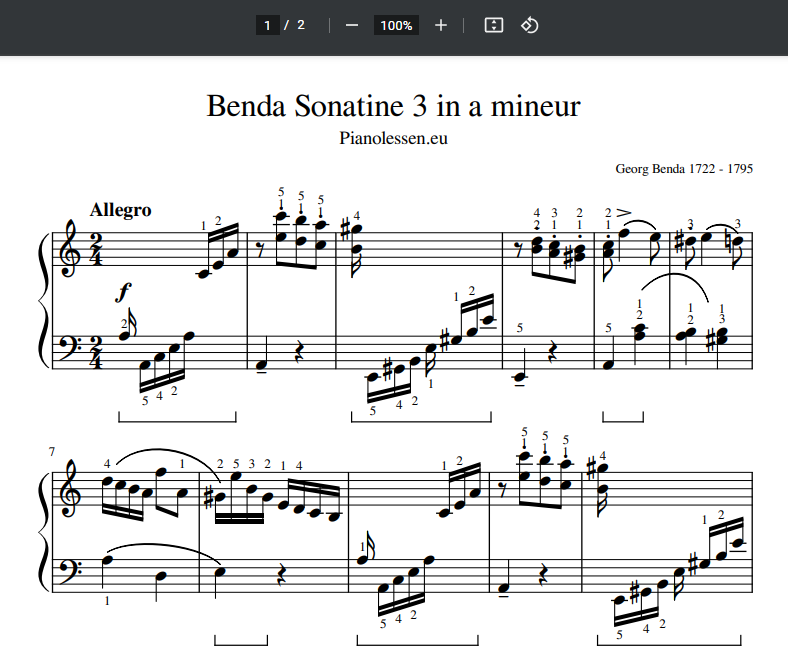 Benda Sonatine 3 - a mineur PDF sheet