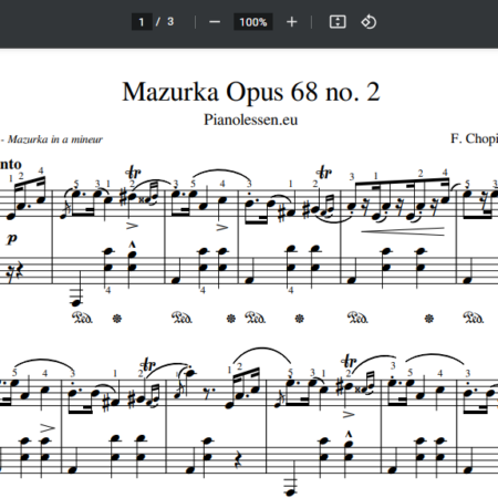 Chopin Mazurka Opus 68 no 2 music sheet