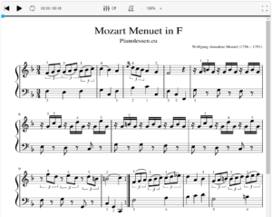 Mozart Menuet F Meespeeltrack