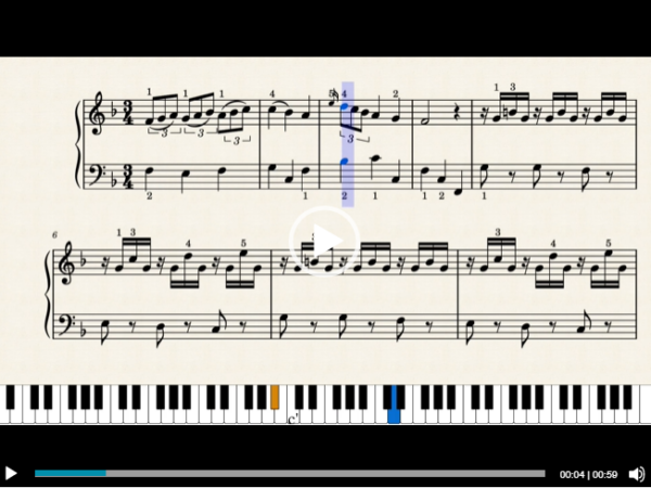 Mozart Menuet F Video