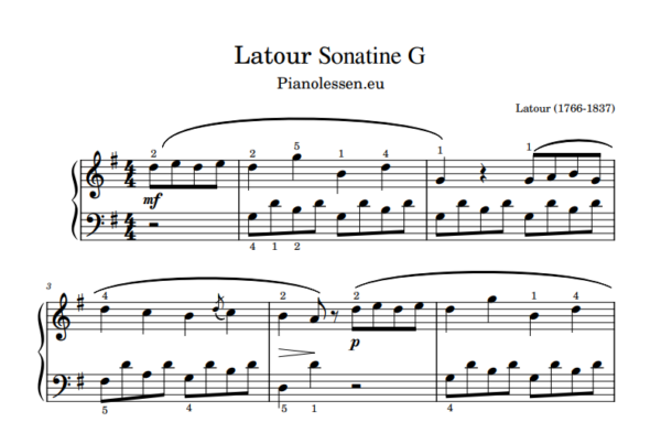 Latour Sonatine G majeur PDF