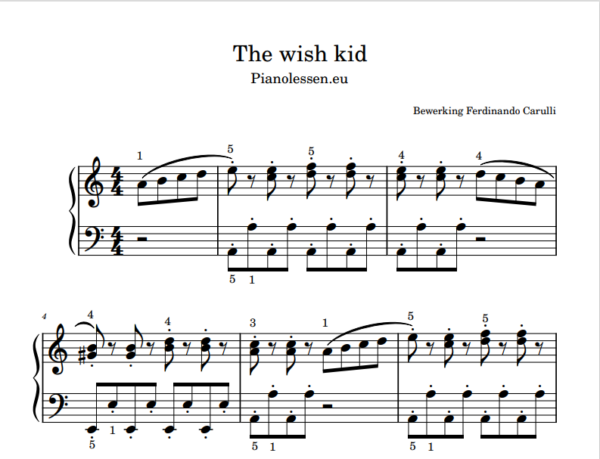 The Wish kid PDF piano solo